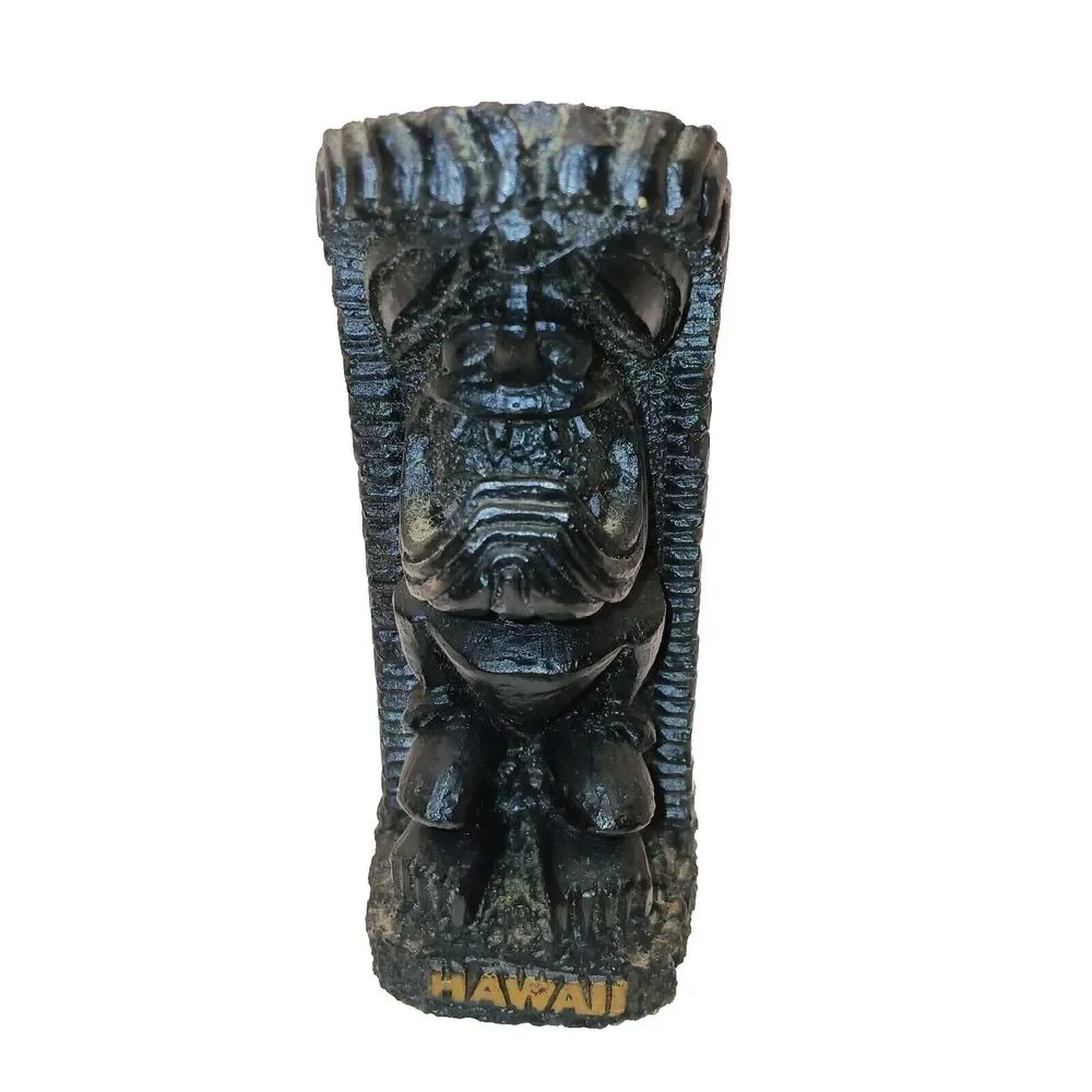 Hawaiian Lava Tiki Figurine Hawaii Souvenir Polynesian God 4.5 in Tall